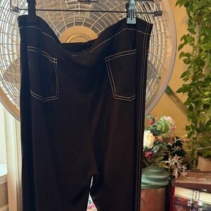 Chic Black Pants with White Stitching